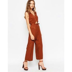 ASOS Jumpsuit With Open Back Burnt Orange Romper